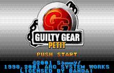 Guilty Gear Petit title screen for WonderSwan Color